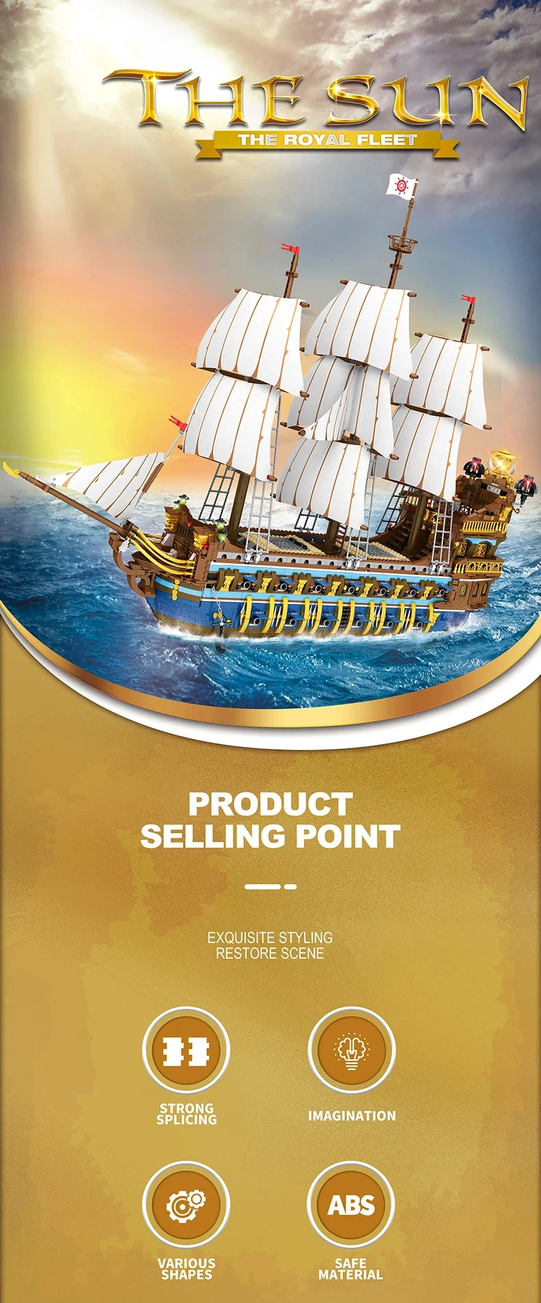 3162PCS Pirate Ship Building Blocks Royal Sunshine Sailing Boat Assembly Model Bricks Children's Educational Toys Holiday Gifts 3162PCS Pirate Ship Building Blocks Royal Sunshine Sailing Boat Assembly Model Bricks Children's Educational Toys Holiday Gifts