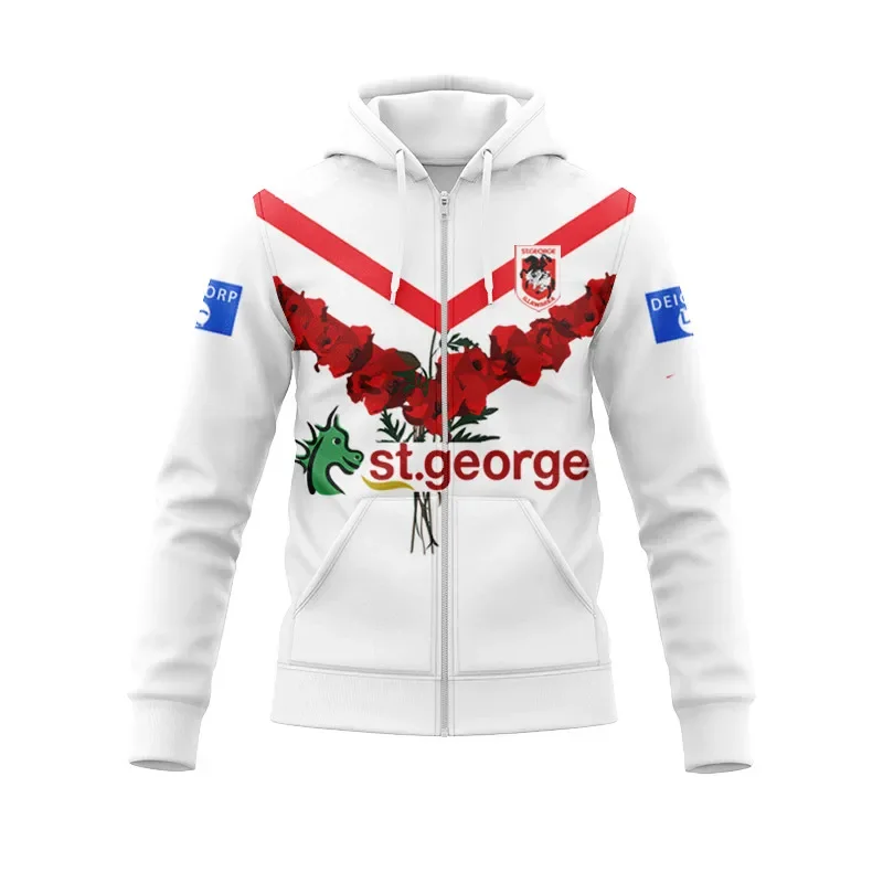 2024 г., ST GEORGE ILLAWARRA, Мужская толстовка ANZAC на молнии, свитер для регби, размер: S--5XL
2024 г., ST GEORGE ILLAWARRA, Мужская толстовка ANZAC на молнии, свитер для регби, размер: S--5XL