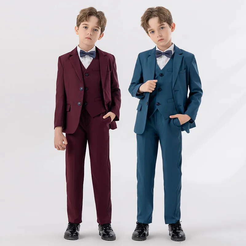 Детский осенне-зимний официальный костюм, Детский костюм для выступления на фортепиано, костюм для свадебной вечеринки, детский Блейзер, жилет, брюки, галстук-бабочка, наряд 
Детский осенне-зимний официальный костюм, Детский костюм для выступления на фортепиано, костюм для свадебной вечеринки, детский Блейзер, жилет, брюки, галстук-бабочка, наряд