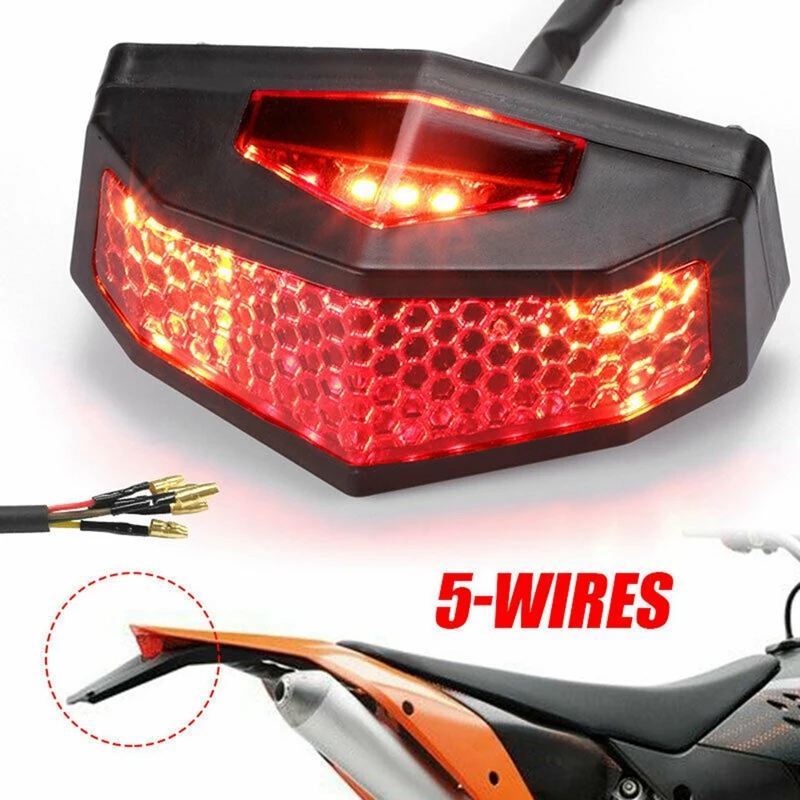 5 In 1 Motorcycle LED Turn Signals Stop Rear Tail Brake Light License Plate Universal Red
5 In 1 Motorcycle LED Turn Signals Stop Rear Tail Brake Light License Plate Universal Red