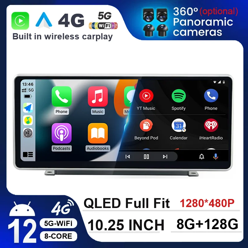 Android13 10,25 дюймов беспроводной Carplay авто для Audi Q5L 2018 - 2021 автомобильные видеоплееры GPS навигация умный экран Авторадио