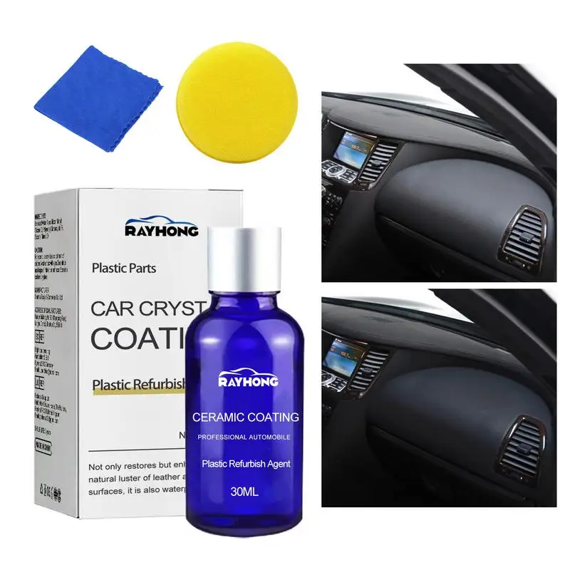 

Trim Coating For Cars 30ml Refreshing Vehicle Restorer With Sponge And Wipe Prevents Drying & Aging Rubber Restorer