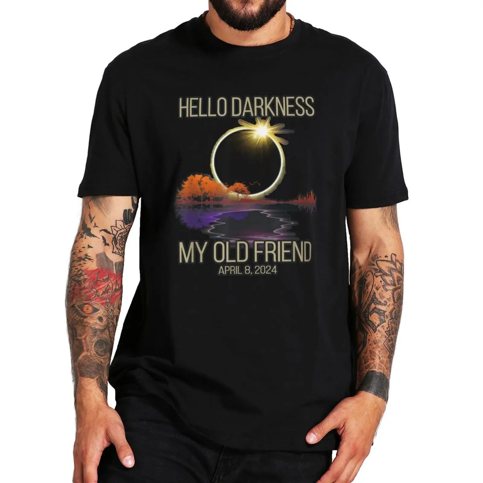 

Hello Darkness My Old Friend T Shirt Retro Solar Eclipses Gift Graphic T-shirt 100% Cotton O-neck Y2k Unisex Tee Tops