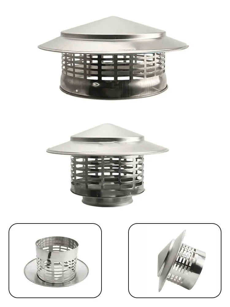 75/110/160/200mm Stainles Steel Chimney Cap For Exterior Wall Roof Pipe Exhaust Vent Chimney Exhaust Hood Air Outlet Chimney Cap
75/110/160/200mm Stainles Steel Chimney Cap For Exterior Wall Roof Pipe Exhaust Vent Chimney Exhaust Hood Air Outlet Chimney Cap