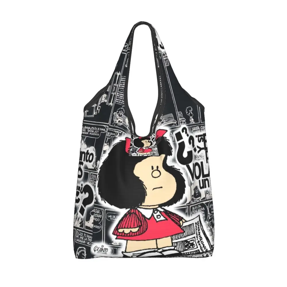 Custom Vintage Mafalda Manga Grocery Shopping Bag 10 Se0e21e73b9ed458eb8af8808ea328941p