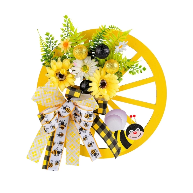 Artificial Spring Wreath with Bowknot Front Door Wreath Sunflowers Wreath with Wheel for Door Garden Wedding Decorations
Artificial Spring Wreath with Bowknot Front Door Wreath Sunflowers Wreath with Wheel for Door Garden Wedding Decorations
