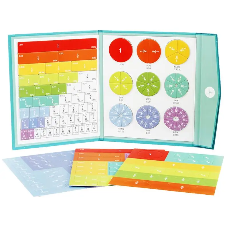 

Magnetic Fraction Tiles & Fraction Circles Math Manipulatives set fun Educational toy For Preschool Elementary Classroom