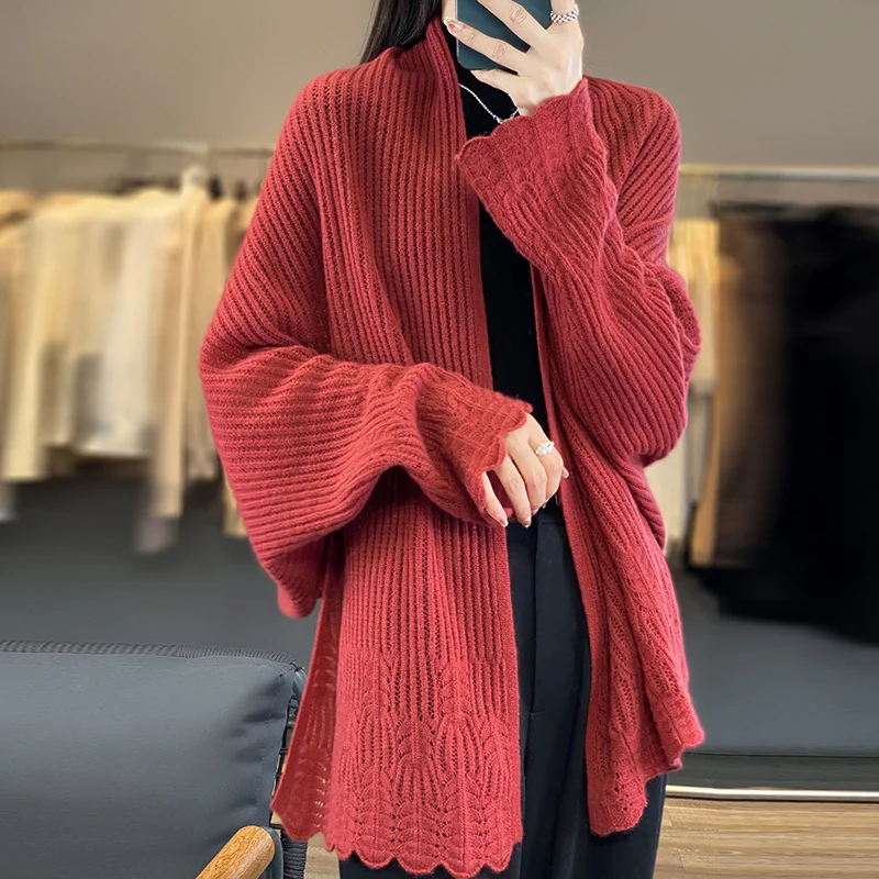 RONGNI Women Cardigans 100% Cashmere And Wool Sweaters Jackets 2023 Winter Warm Soft Female Jumpers 4Colors Tops
RONGNI Women Cardigans 100% Cashmere And Wool Sweaters Jackets 2023 Winter Warm Soft Female Jumpers 4Colors Tops