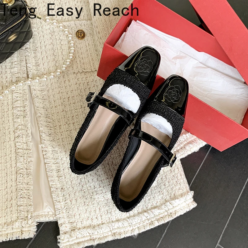 

Low Heels Mary Janes Shoes for Women Dress Pump 2024 Sheep Genuine Leather Women's Heeled Party Office Wedding Lolita Shoes Lady