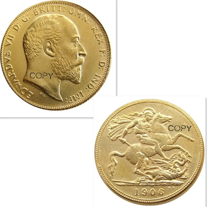 Редкий 1906 король Эдвард VII, матовое позолоченное золото, 1 Королевский (1 ЛСД) копия монет
Редкий 1906 король Эдвард VII, матовое позолоченное золото, 1 Королевский (1 ЛСД) копия монет