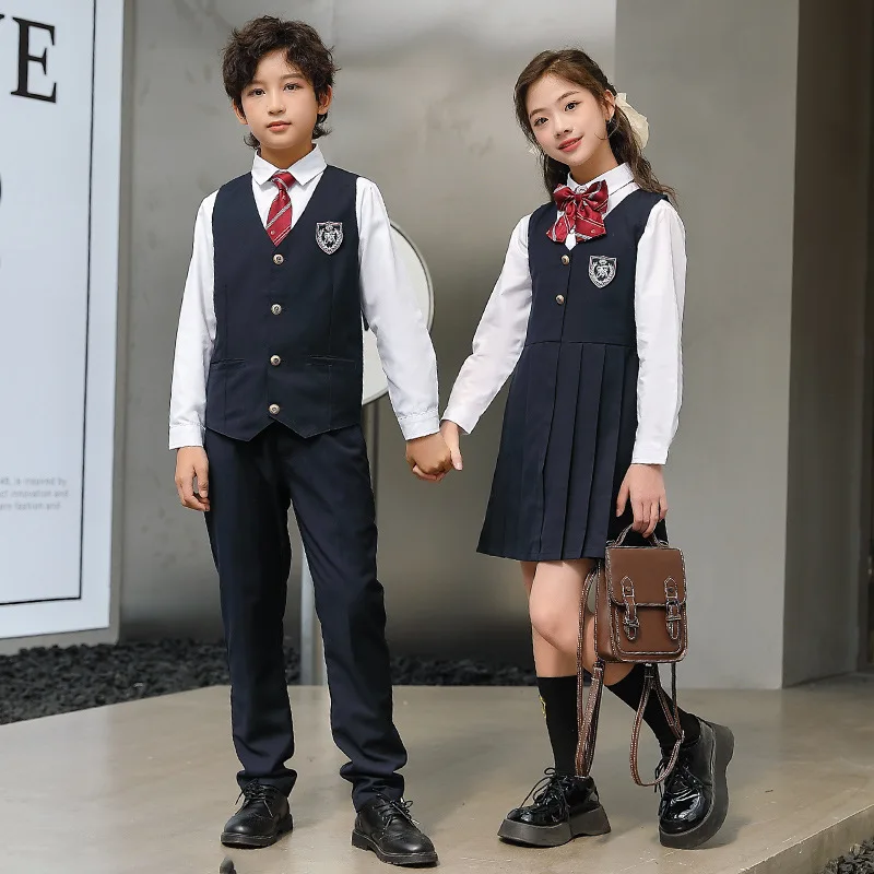 Kid Japanese School Uniform White Shirt Navy Pleated Pinafore Dress Vest Pants Bow Tie for Girl Boy Clothes Set Student Outfit
Kid Japanese School Uniform White Shirt Navy Pleated Pinafore Dress Vest Pants Bow Tie for Girl Boy Clothes Set Student Outfit