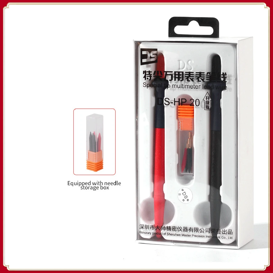 DS-HP20 Multimeter Cable Pen Probe Wire Interchangeable Head Silicone Anti-skid Test Wire Tips Test Leads
DS-HP20 Multimeter Cable Pen Probe Wire Interchangeable Head Silicone Anti-skid Test Wire Tips Test Leads