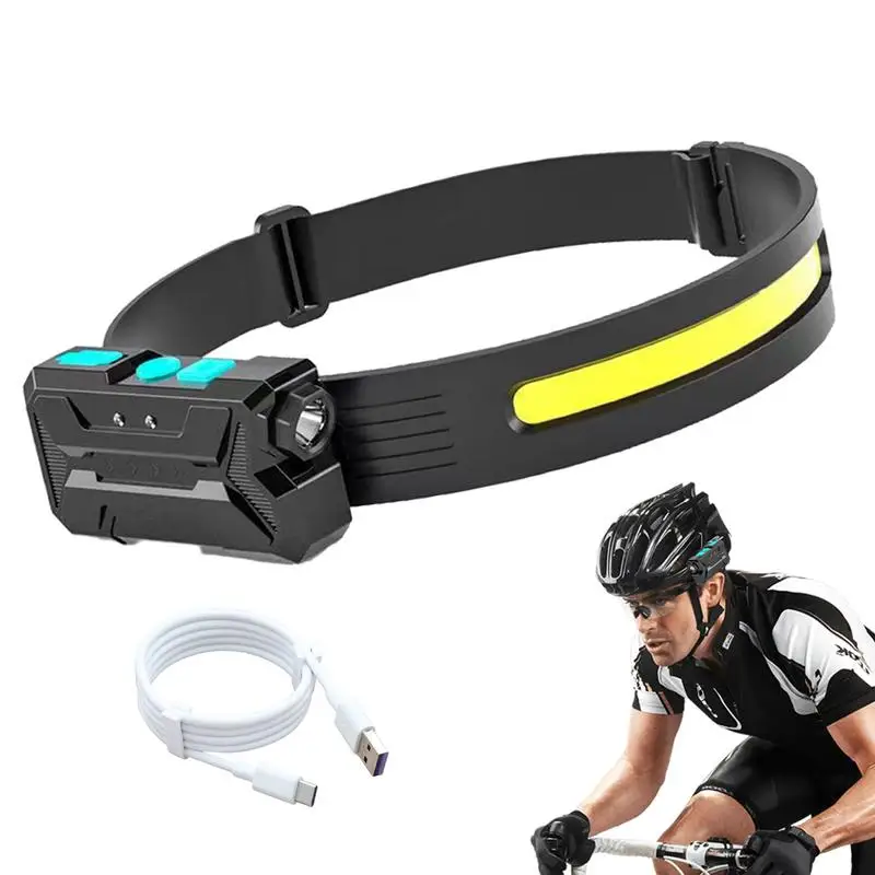 

Induction Headlights Outdoor LED Adjustable Headlamp Flashlight Dual Intelligent Design Outdoor Lighting Tool For Cycling