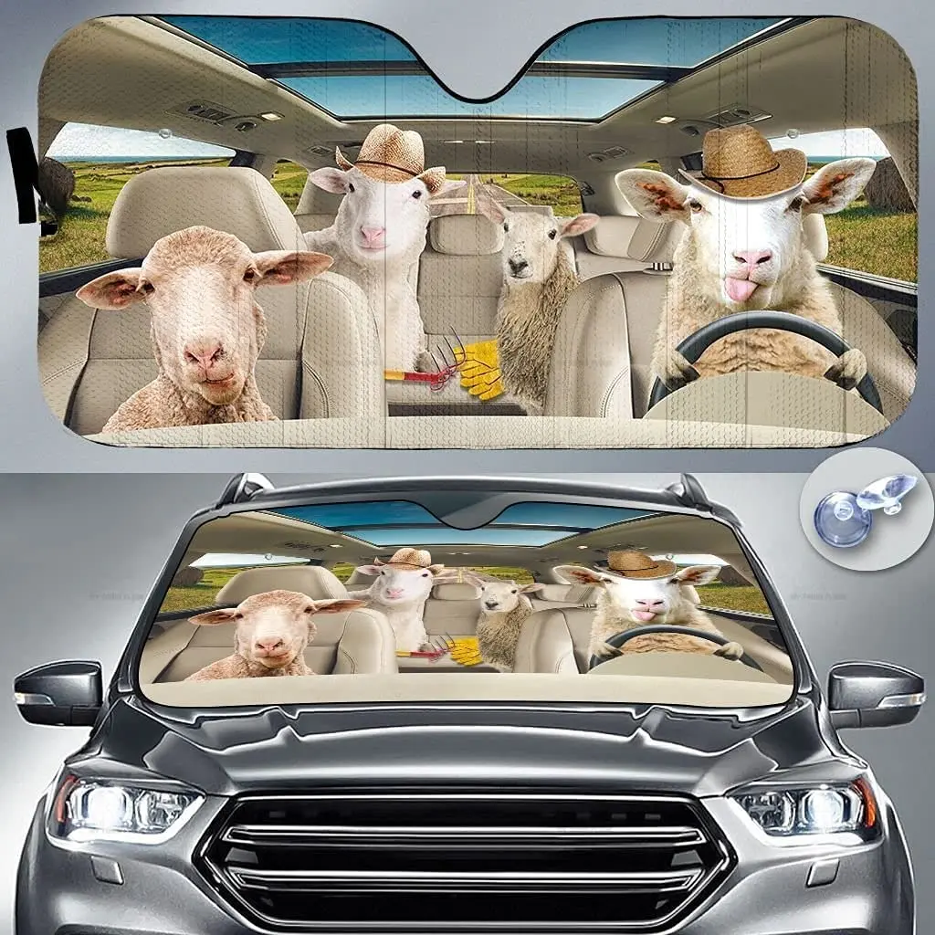Sheep Family Driving On Summer Day Farm Lover Car Sunshade Windshield Window, Gift for Sheep Car Windshield Durable Auto Visor
Sheep Family Driving On Summer Day Farm Lover Car Sunshade Windshield Window, Gift for Sheep Car Windshield Durable Auto Visor