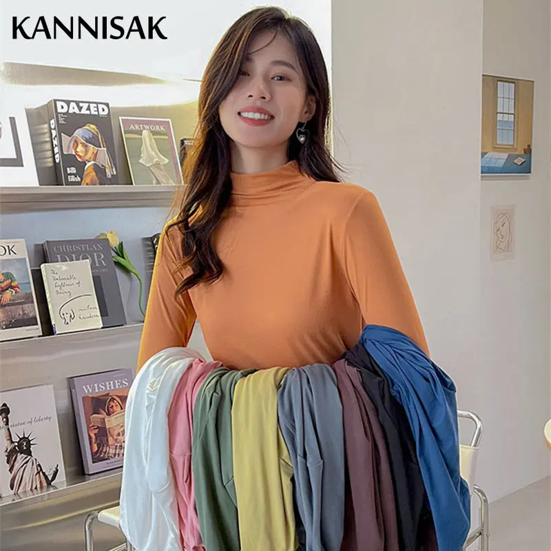 Women T-shirt Modal Autumn Winter Bottoming Shirt Turtleneck Long Sleeve Inner Wear Slim Fit Warm Korean Top Solid Casual Tshirt
Women T-shirt Modal Autumn Winter Bottoming Shirt Turtleneck Long Sleeve Inner Wear Slim Fit Warm Korean Top Solid Casual Tshirt
