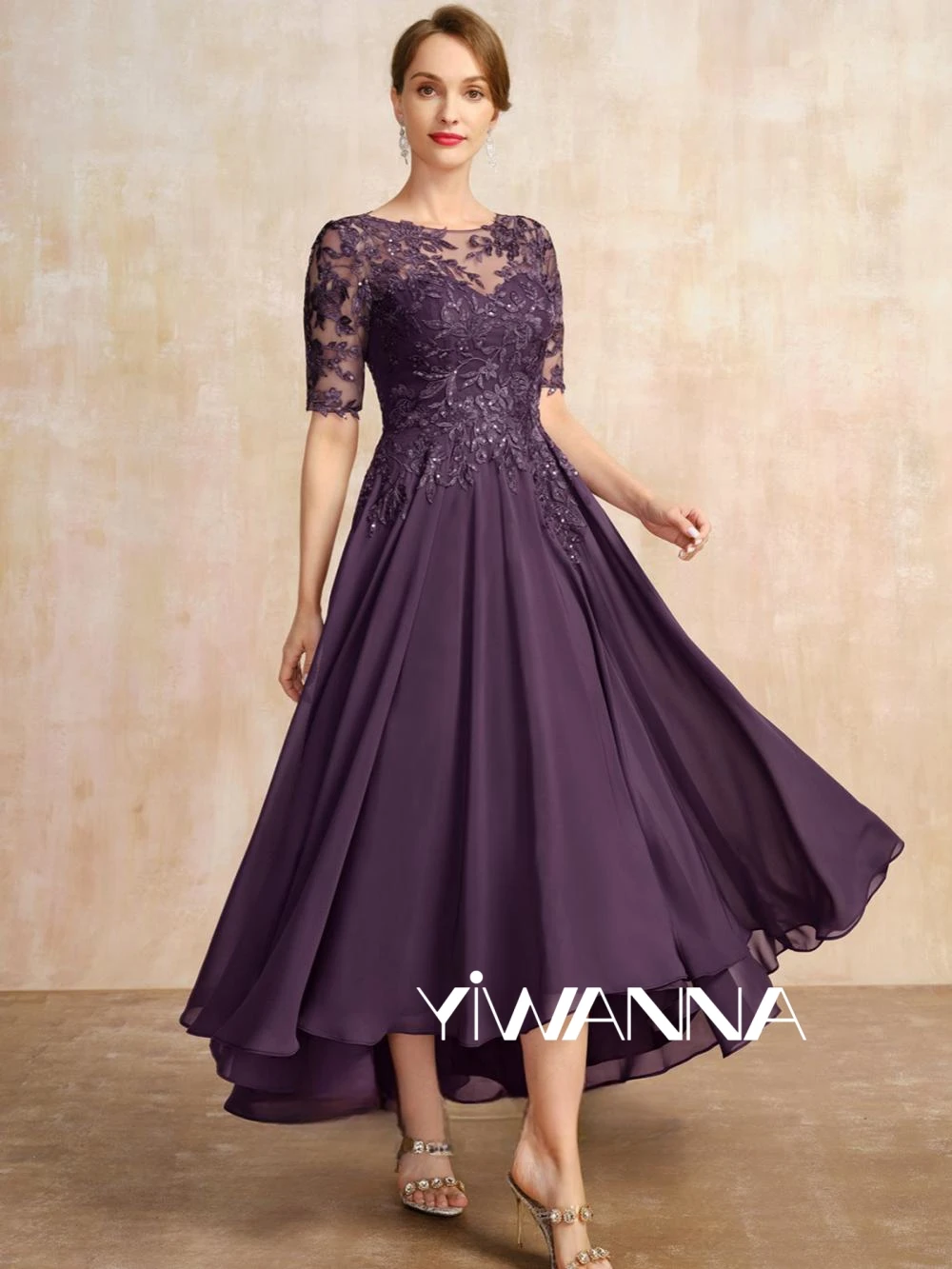 Regular Short Sleeve Mother Of The Bride Dress For Wedding Classic Lace Appliques Prom Dress Graceful Chiffon Evening Gown
Regular Short Sleeve Mother Of The Bride Dress For Wedding Classic Lace Appliques Prom Dress Graceful Chiffon Evening Gown