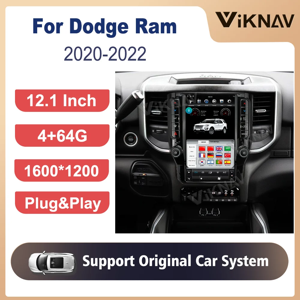 64GB PX6 12.1Inch Screen Carplay Radio For Dodge Ram 2020-2022 Navigation GPS 1600*1200 Steering Wheel Control 360 View 4G WIFI
64GB PX6 12.1Inch Screen Carplay Radio For Dodge Ram 2020-2022 Navigation GPS 1600*1200 Steering Wheel Control 360 View 4G WIFI