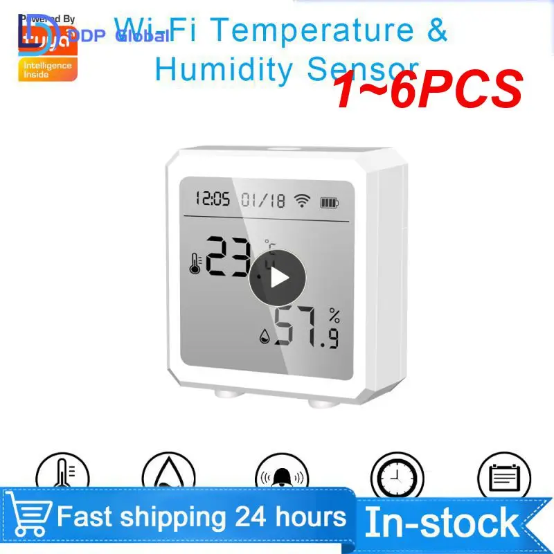 1~6PCS Tuya Smart WIFI Temperature And Humidity Sensor Indoor Hygrometer Thermometer With LCD Display Support Alexa 
1~6PCS Tuya Smart WIFI Temperature And Humidity Sensor Indoor Hygrometer Thermometer With LCD Display Support Alexa