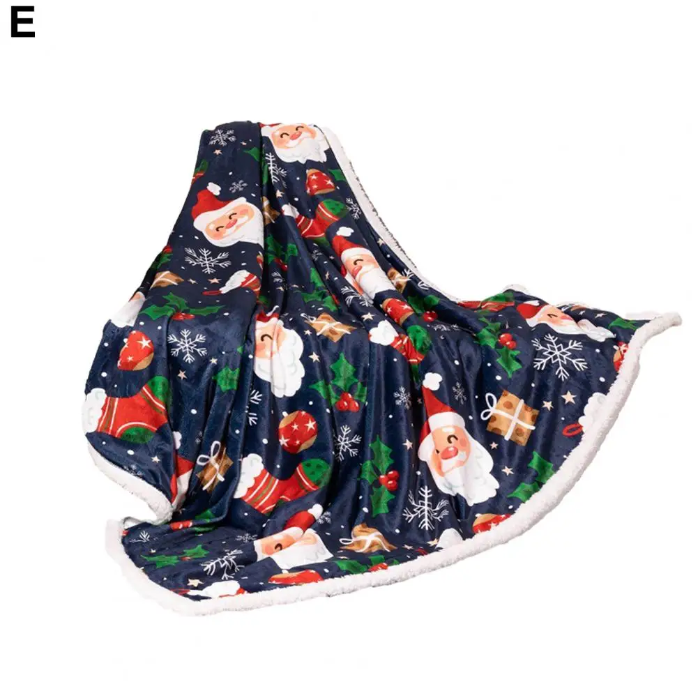 

Winter Warmth Blanket Soft Cozy Christmas Blankets Santa Claus Elk Pattern Sofa Throw for Couch Bed Decoration Fleece for Adults
