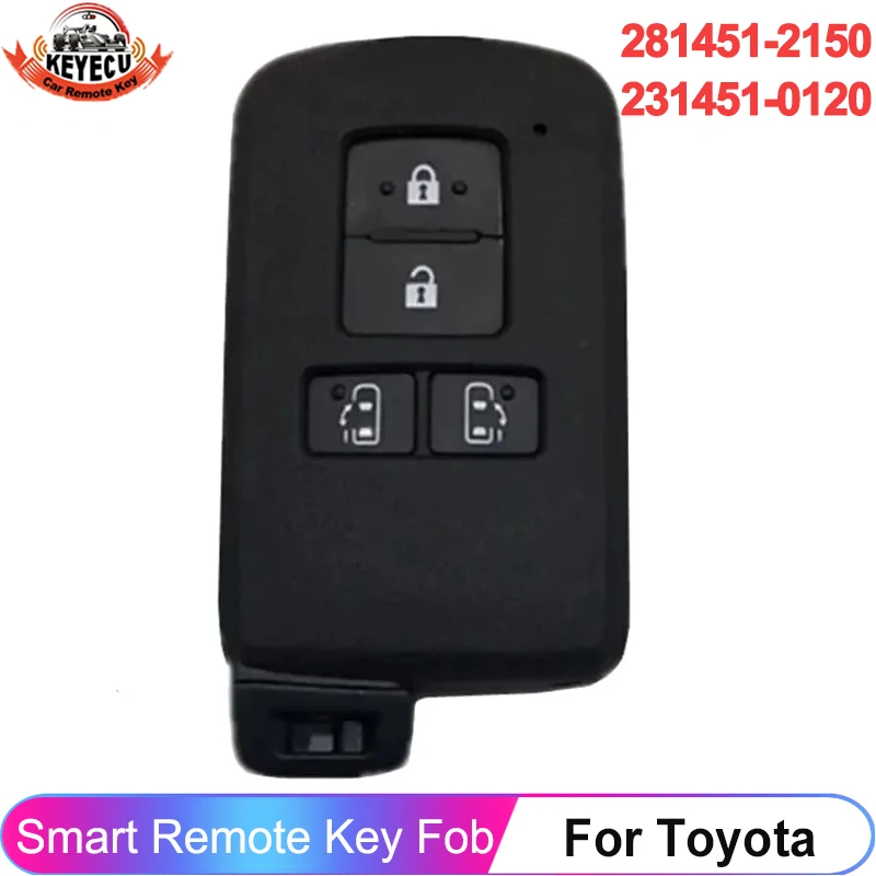 

KEYECU For Toyota Alphard Vellfire Esquire Noah Sienta Voxy Smart Remote Board ID: 231451-0120 281451-2150 Car Key 4 Button Fob