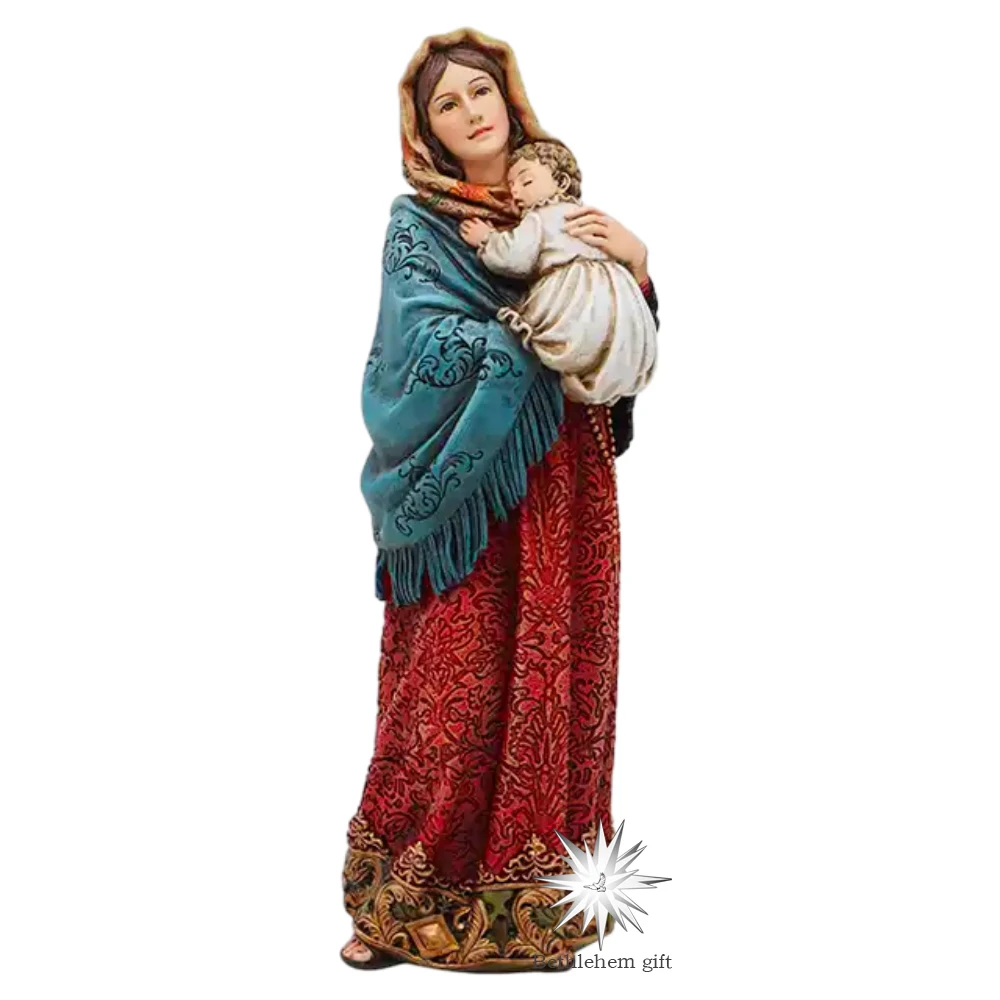 

20cmH Madonna of the Streets Famous Statue Virgin Mary with Baby Jesus Sculpture Decorative Crafts