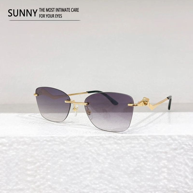 

2024 New Luxury brand CT01200 sunglasses rimless men fashion Cat Eye eyeglasses Vintage UV400 outdoor handmade women SUN GLASSES