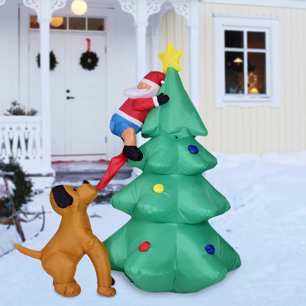 Dog Chases Santa Blow Up Yard Decoration 1.8M Inflatable LED Lighting Xmas Tree LED Climbing Santa Decoration Party Favors
Dog Chases Santa Blow Up Yard Decoration 1.8M Inflatable LED Lighting Xmas Tree LED Climbing Santa Decoration Party Favors