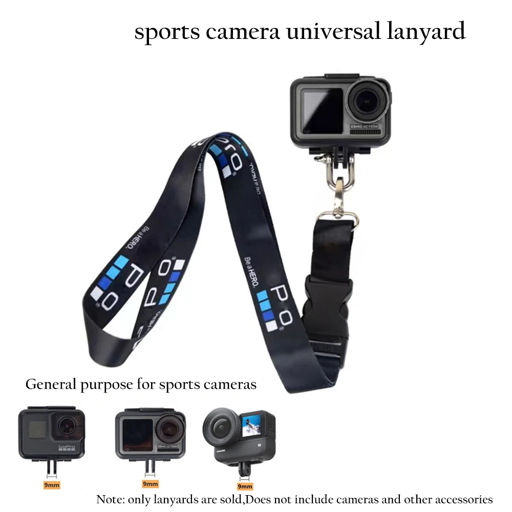 

1/2PCS Detachable Lanyard Anti-lost Neck Strap For GoPro Hero 12 11 10 SJCAM EKEN Camera Quick Release Buckle Go Pro Accessories