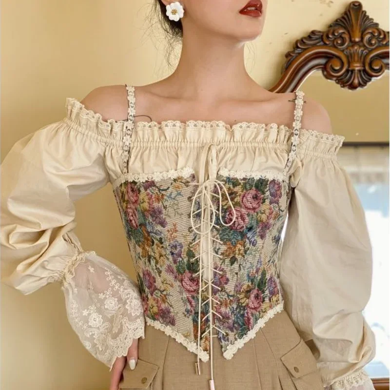 Ladies Elegant Designer French Retro Print Halter Top Chic Bandage Floral Tight Blouse Sexy Style Party Club Ladies Top Y2k Top
Ladies Elegant Designer French Retro Print Halter Top Chic Bandage Floral Tight Blouse Sexy Style Party Club Ladies Top Y2k Top