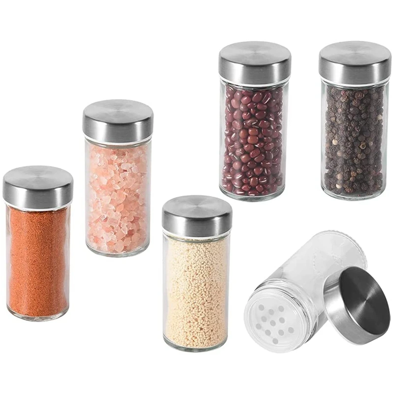 6 Spice Jars With Shaker Insert, Stainless Steel Lid, Spice Jars, Round Spice Shaker, Transparent Spice Container
6 Spice Jars With Shaker Insert, Stainless Steel Lid, Spice Jars, Round Spice Shaker, Transparent Spice Container