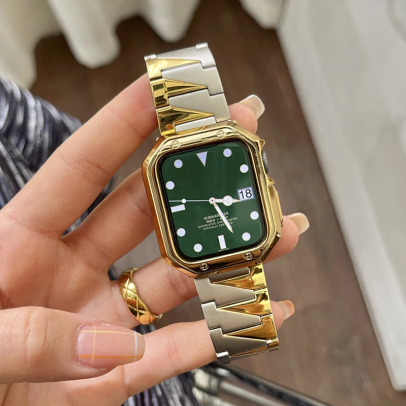 Stainless Steel Strap For Apple Watch 7 band 45mm 41mm Metal Watchband Bracelet for iWatch Series 3 4 5 6 SE 44mm 40mm 42mm 38mm
Stainless Steel Strap For Apple Watch 7 band 45mm 41mm Metal Watchband Bracelet for iWatch Series 3 4 5 6 SE 44mm 40mm 42mm 38mm