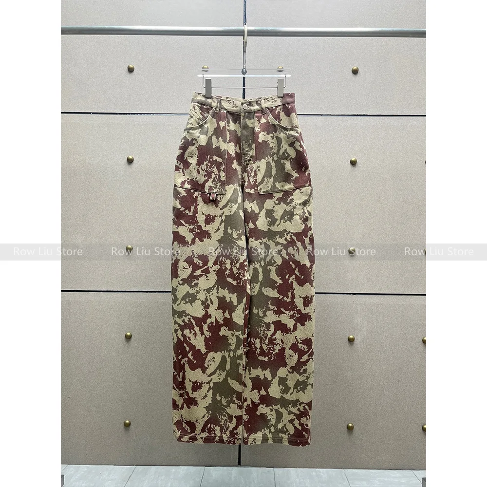 High quality! Women's 2024 new fashion camouflage print high waist straight large pockets denim work trousers
High quality! Women's 2024 new fashion camouflage print high waist straight large pockets denim work trousers