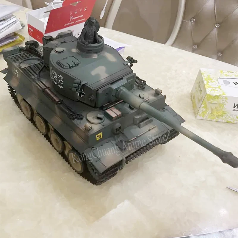 

Henglong Battle Rc Tank Camo Tiger Heavy 1: 16 Remote Control Tank Coolbank Smoke Emission Sound Effect Simulation Model Boy Toy
