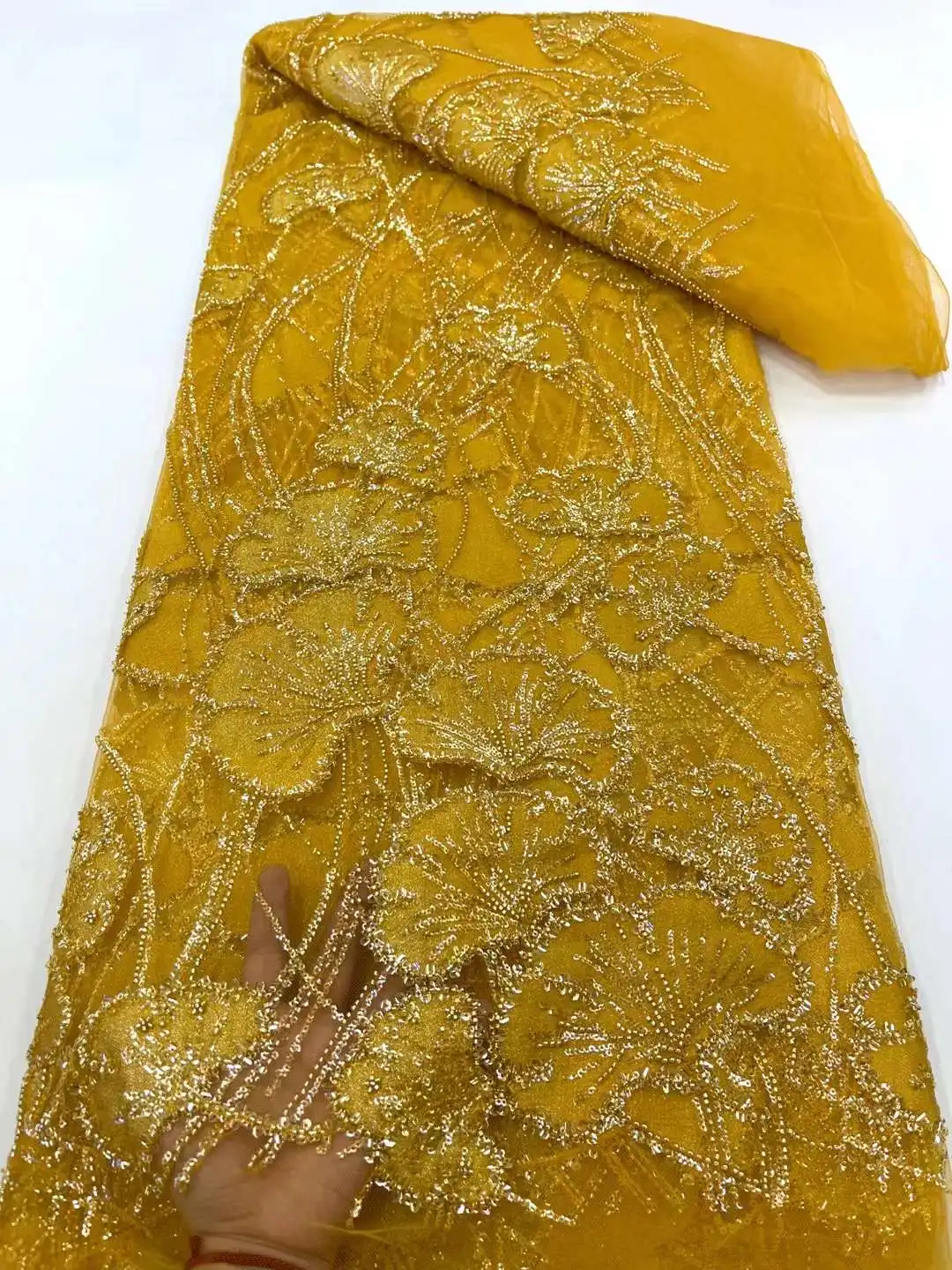 Luxury African Handmade Beads Sequins Lace Fabric 2023 High Quality French Groom Embroidery Nigerian Net Lace Fabrics For Sewing
Luxury African Handmade Beads Sequins Lace Fabric 2023 High Quality French Groom Embroidery Nigerian Net Lace Fabrics For Sewing
