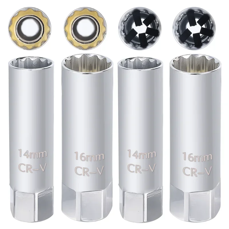 Universal Spark Plug Socket Wrench Spark Plug Wrench 3/8 Magnetic 12 Angle Thin Wall Auto Disassembly Repair Tool for 14/16mm
Universal Spark Plug Socket Wrench Spark Plug Wrench 3/8 Magnetic 12 Angle Thin Wall Auto Disassembly Repair Tool for 14/16mm