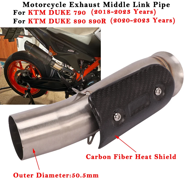 Motorcycle Exhaust Escape Modify 51mm Muffler Middle Link Pipe With Heat Shield For KTM DUKE 790 890 890R 2018 - 2021 2022 2023
Motorcycle Exhaust Escape Modify 51mm Muffler Middle Link Pipe With Heat Shield For KTM DUKE 790 890 890R 2018 - 2021 2022 2023