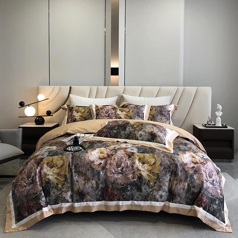 Oil Painting Style Home Textile Bedding Set Luxury Digital Printing Egyptian Cotton Duvet Cover Bed Sheet Set With Pillowcases
Oil Painting Style Home Textile Bedding Set Luxury Digital Printing Egyptian Cotton Duvet Cover Bed Sheet Set With Pillowcases