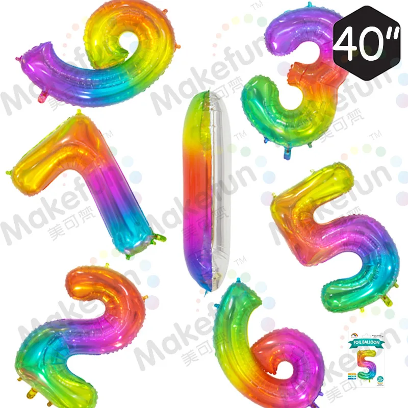 New Star Gradient Rainbow Color 40 Inch Thin Body Large Number Children's Birthday Party Wedding Decoration Aluminum Balloon
New Star Gradient Rainbow Color 40 Inch Thin Body Large Number Children's Birthday Party Wedding Decoration Aluminum Balloon