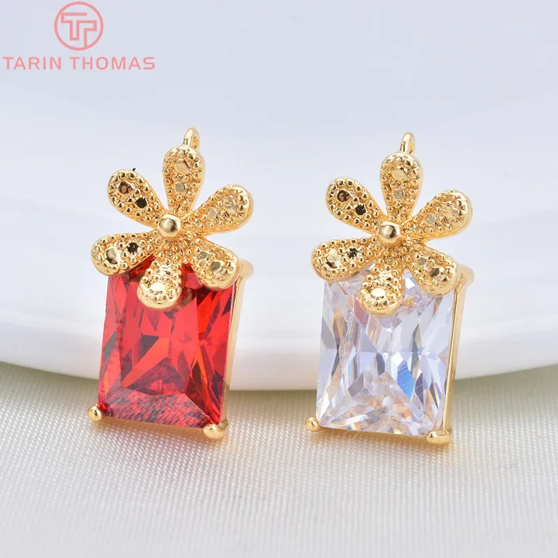(1146) 4PCS 16x8MM 24K Gold Color Brass with Red Zircon Flower Pendants Charms High Quality Diy Jewelry Findings Accessories
(1146) 4PCS 16x8MM 24K Gold Color Brass with Red Zircon Flower Pendants Charms High Quality Diy Jewelry Findings Accessories