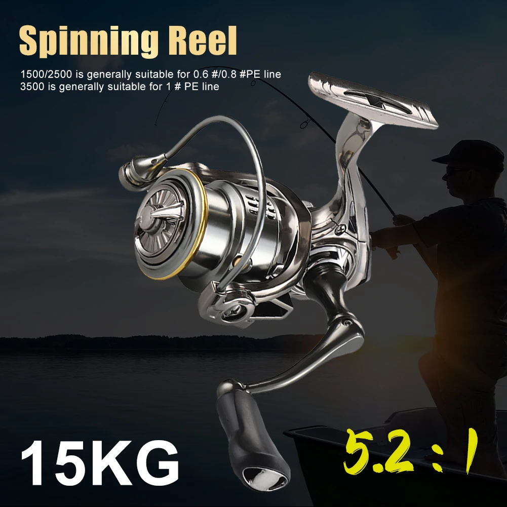 All Metal Fishing Reel C1500-3500S Series Spinning Reel 15KG Max.Drag 5.2:1 with Balancing Lever Lightweight for Carp Freshwater
All Metal Fishing Reel C1500-3500S Series Spinning Reel 15KG Max.Drag 5.2:1 with Balancing Lever Lightweight for Carp Freshwater