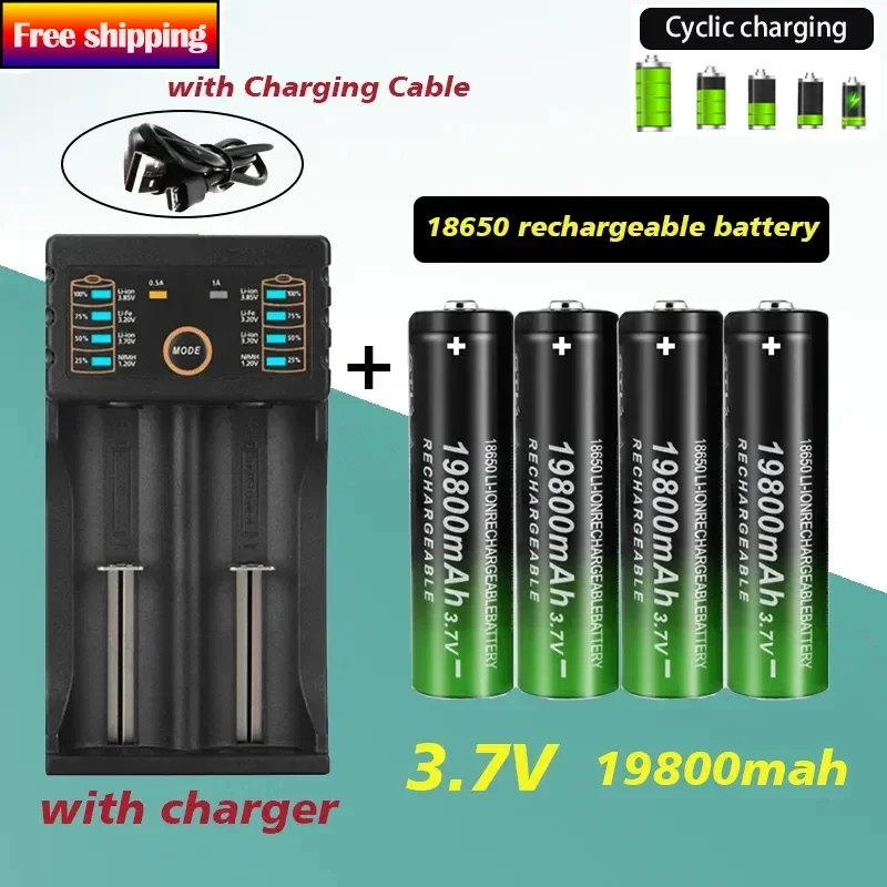 Free Shipping Rechargeable Battery Original2023NEW Best-selling Lithium-ion 18650 3.7V 19800MAH+charger Suitable for Toy Models
Free Shipping Rechargeable Battery Original2023NEW Best-selling Lithium-ion 18650 3.7V 19800MAH+charger Suitable for Toy Models