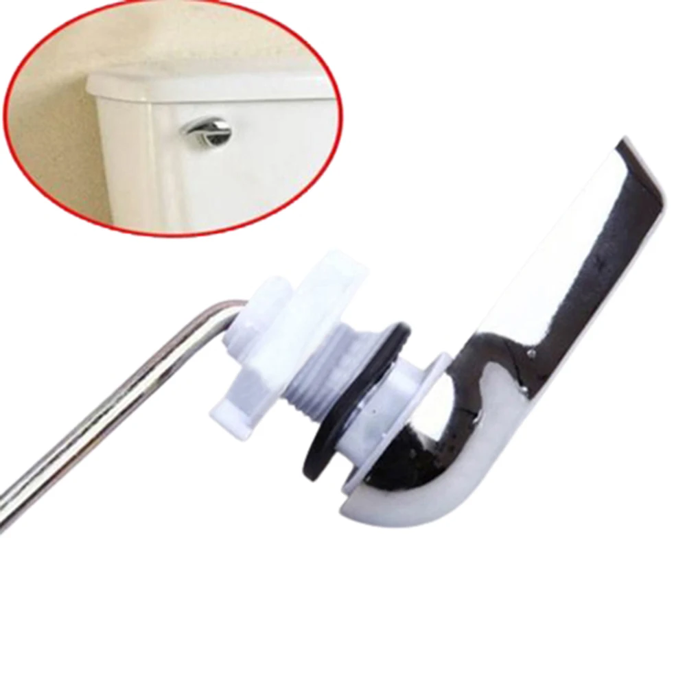 

Durable Hot New Handle Switch Toilet Button Chrome Finish Bathroom Flush Lever Master Plumber Push Replacement