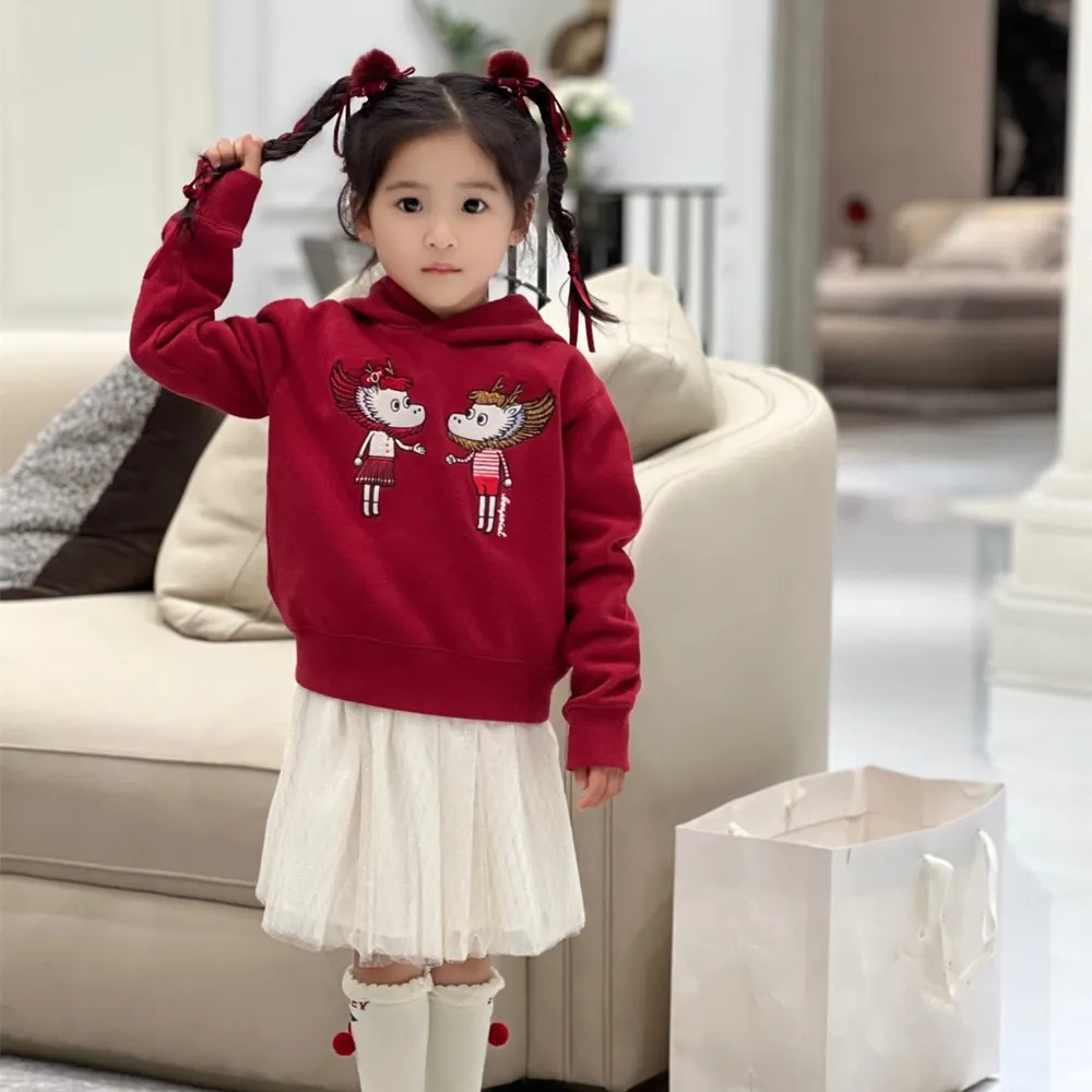 baby girl clothes kids tops casual red color hoodie Cartoon Little Dragon Embroidered Sweatshirt
baby girl clothes kids tops casual red color hoodie Cartoon Little Dragon Embroidered Sweatshirt
