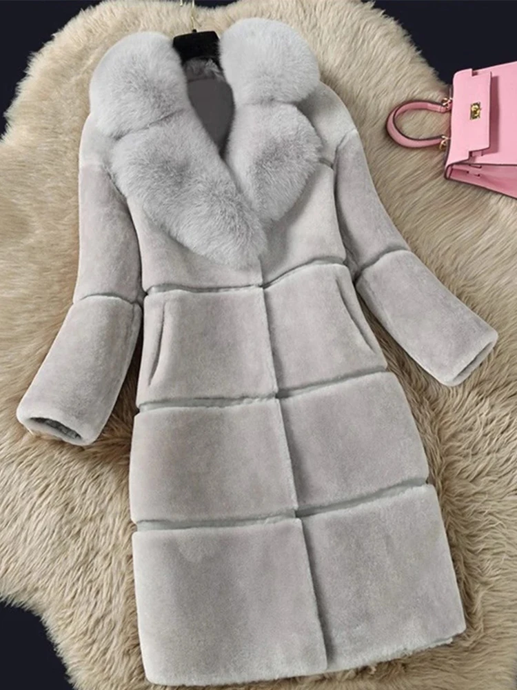Luxury Winter Faux Fur Coat Women Thick Long Sleeve Jacket Fashion Women Fake Fox Fur Collar Outerwear Women Warm Faux Fur Coat
Luxury Winter Faux Fur Coat Women Thick Long Sleeve Jacket Fashion Women Fake Fox Fur Collar Outerwear Women Warm Faux Fur Coat