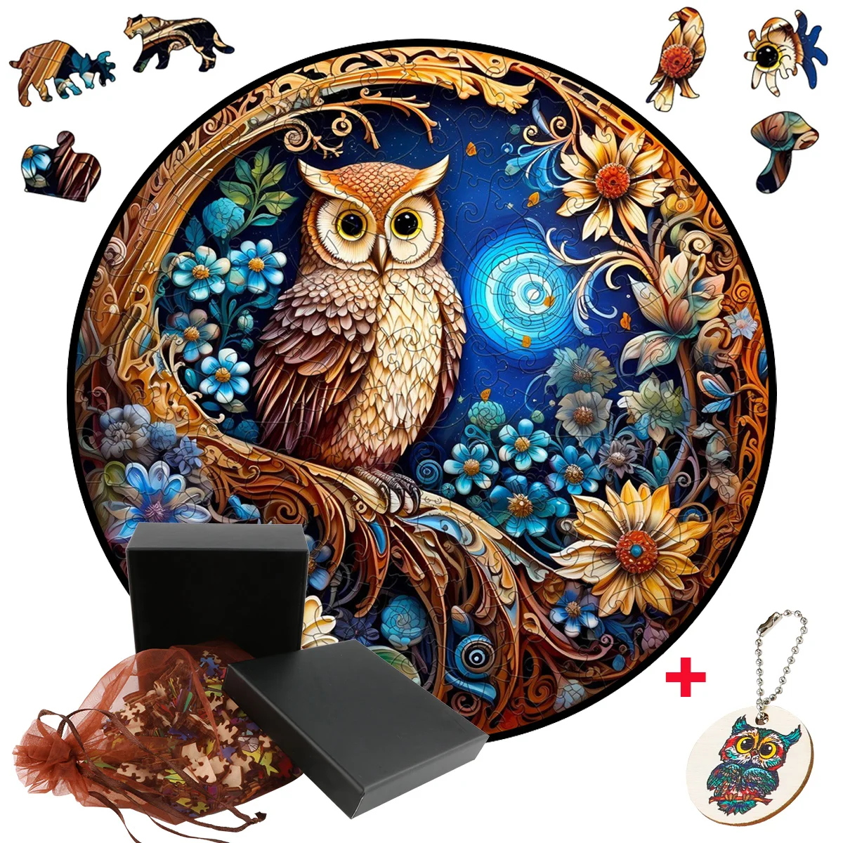 

Unique Colorful Animal Owl Jigsaw Puzzle for Adults DIY Wooden Crafts Family Educational Interactive Games Kids Birthday Gifts