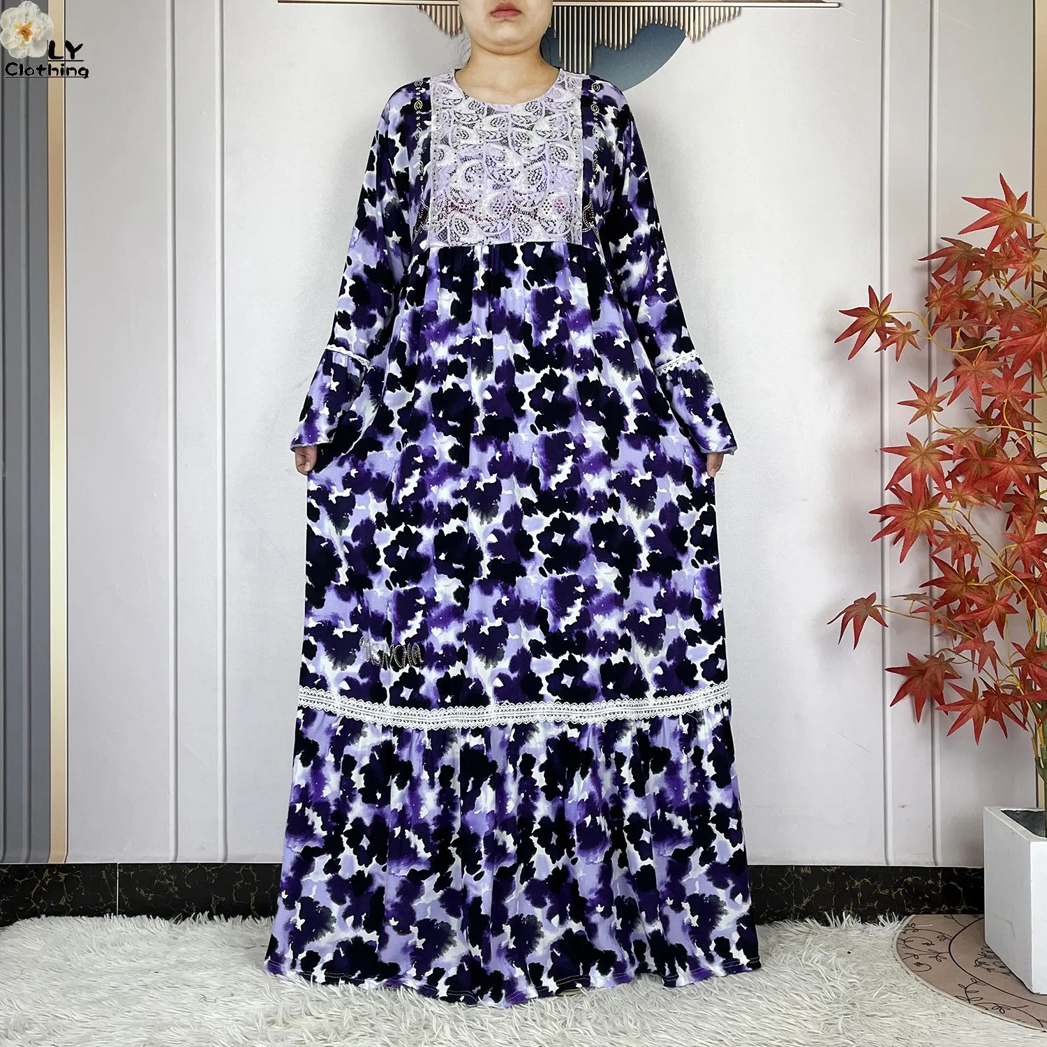 فستان نسائي جديد موضة 2026 بتصميم زهري وأكمام طويلة من القطن مع وشاح كبير، قفطان دبي، فستان فضفاض كاجوال، فساتين أفريقية فستان نسائي جديد موضة 2026 بتصميم زهري وأكمام طويلة من القطن مع وشاح كبير، قفطان دبي، فستان فضفاض كاجوال، فساتين أفريقية