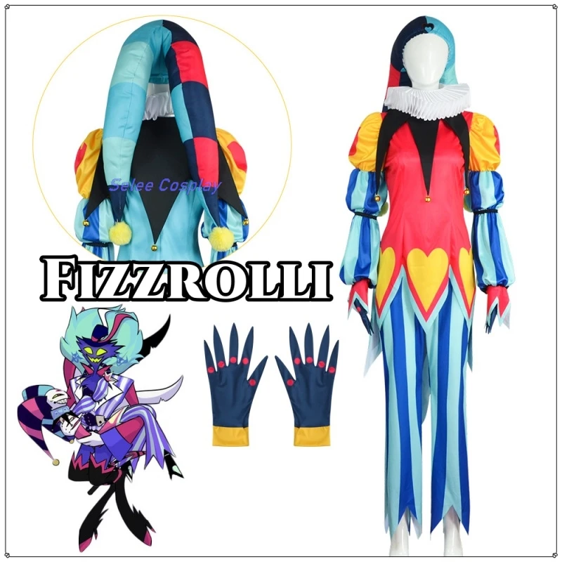 

Fizzrolli Anime Helluva Boss Cosplay Costume Clothes Uniform Cosplay Fizzrolli Cosplay Hell Devil Halloween Costume Unisex Set