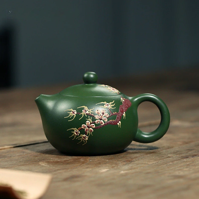 

180ml Chinese Yixing Purple Clay Teapot Handmade Green Mud Xishi Kettle Zisha Filter Beauty Tea Infuser Tea Ceremony Accessories