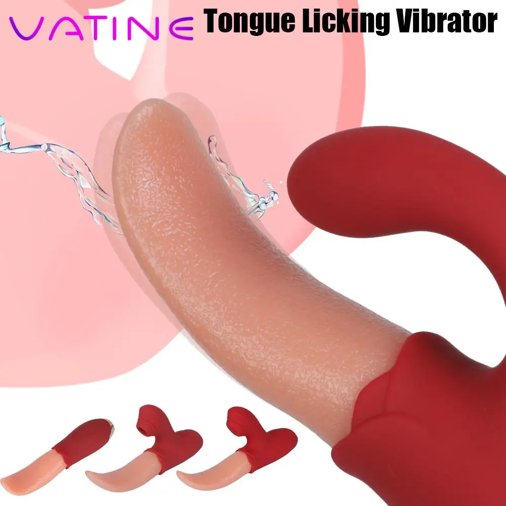 Реалистичный язык, 10 режимов, стимулятор вагинального клитора, Женский мастурбатор, имитация цветов, сосание, лижущий вибратор