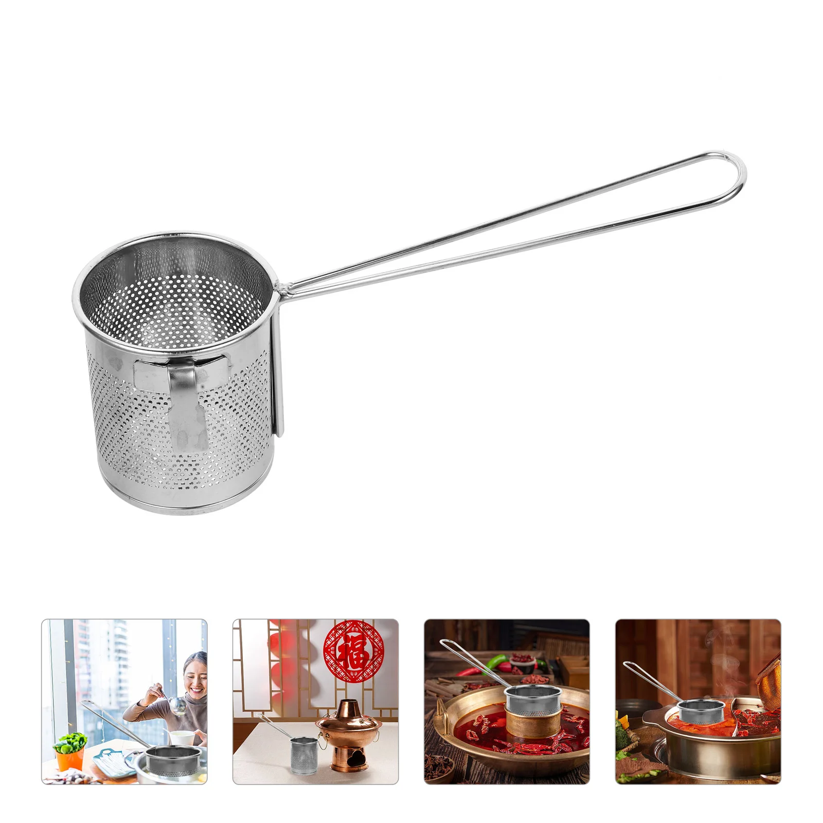 Stainless Steel Hot Pot Colander with Hook (extended Height 7cm) 1pc Mesh Strainer Frying Food Strainers Pasta
Stainless Steel Hot Pot Colander with Hook (extended Height 7cm) 1pc Mesh Strainer Frying Food Strainers Pasta
